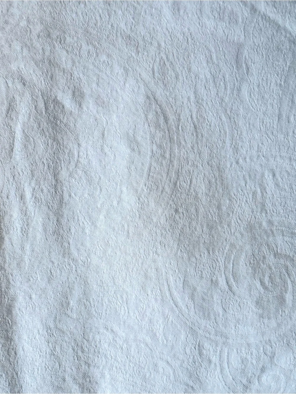 SFERRA Egyptian Cotton White Paisley Jacquard Flat Sheet Italy